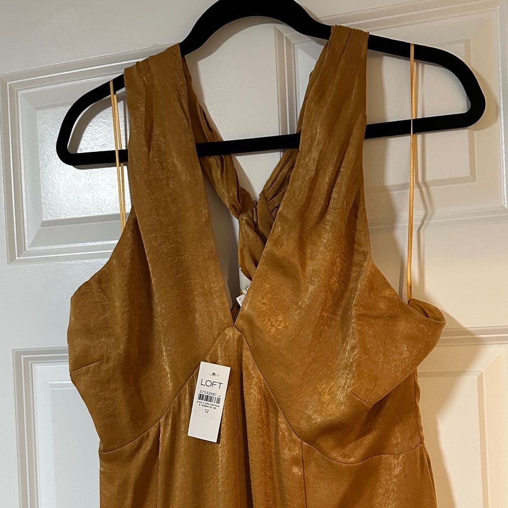 LOFT Women's Tan Backless Dress